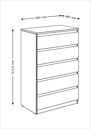 2.05.02.090.3 МАЛЬТА комод 5 ящиков 80х121 сонома RU