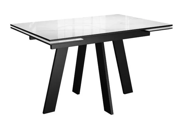 Стол DikLine DKM110 Керамика Carrara Gloss (мрамор глянец белый)/подстолье черное