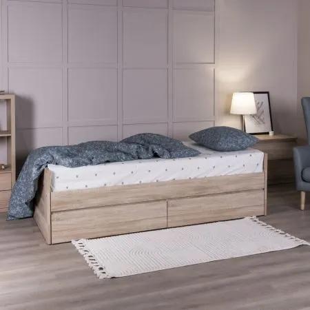 2.02.08.460.3 СИРИУС кровать раздвижная с ящиками 80х200 сонома RU