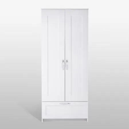 2.02.01.240.1 СИРИУС шкаф для одежды 2 двери и 1 ящик белый RU