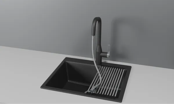 GR-8171, ШВАРЦ, СМЕСИТЕЛЬ КУХОННЫЙ С ВЫДВИЖНЫМ ИЗЛИВОМ