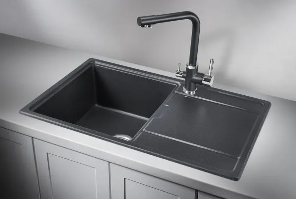 7804, ЧЁРНЫЙ, кухонная мойка, кварц
