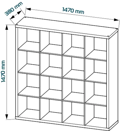 S00678 Фора 16 стеллаж 146x146х38, белый