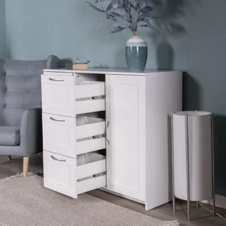 2.02.03.340.1 СИРИУС тумба 2 двери и 3 ящика 117х95 белая RU