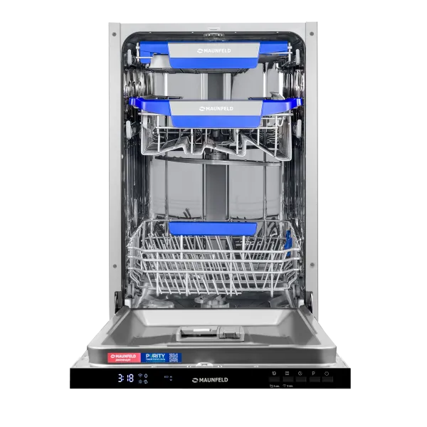 Посудомоечная машина с авто-открыванием MAUNFELD MLP45230 Light Beam Wi-Fi Нержавеющая сталь