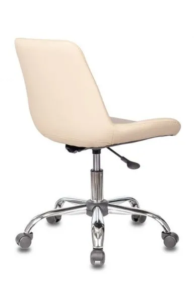 Кресло Бюрократ CH-350SL светло-бежевый текстиль/экокожа крестов. металл хром