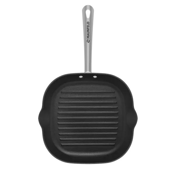 Сковорода-гриль MAUNFELD HOWARD MGP28LC15 из облегченного чугуна, 28х28 см Графитовый