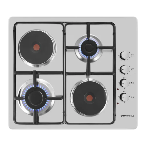 Комбинированная варочная панель MAUNFELD EEHS.64.5ES\KG Нержавеющая сталь