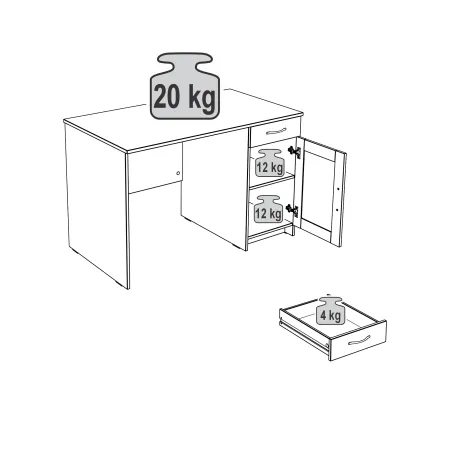 2.03.06.030.1 КАСТОР стол письменный 116х65 RU белый
