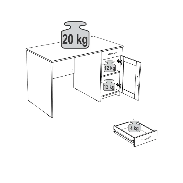 2.03.06.030.1 КАСТОР стол письменный 116х65 RU белый