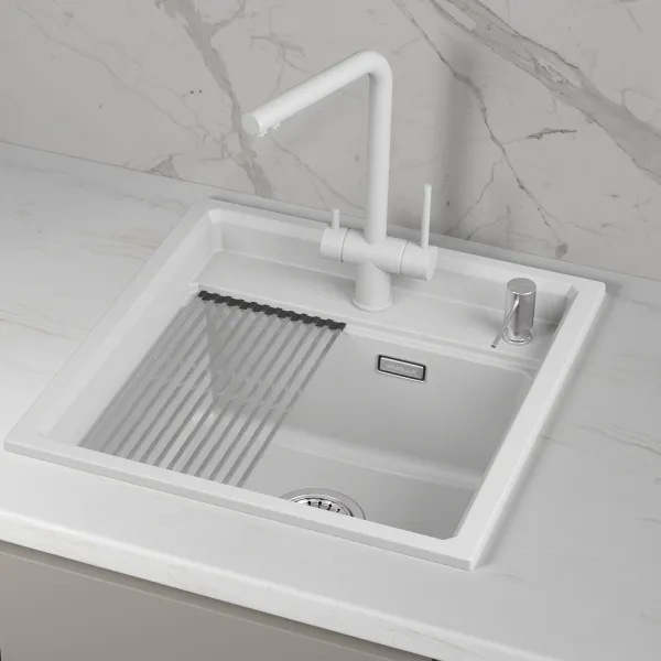 KS-5002i, ЧЁРНЫЙ  кухонная мойка, кварц