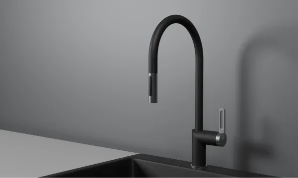 GR-8172, ЧЕРНЫЙ, СМЕСИТЕЛЬ КУХОННЫЙ С ВЫДВИЖНЫМ ИЗЛИВОМ