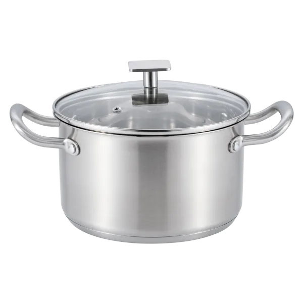 Кастрюля MAUNFELD FLORENCE MF36FR01CR из нержавеющей стали со стеклянной крышкой, 20см, 3,6 л