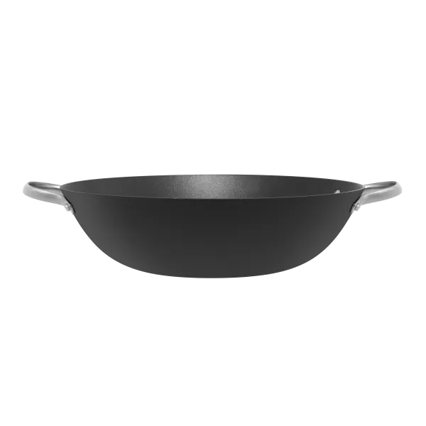 Сковорода-вок MAUNFELD HOWARD MWP32LCL15 из облегченного чугуна со стеклянной крышкой, 32 см Графитовый