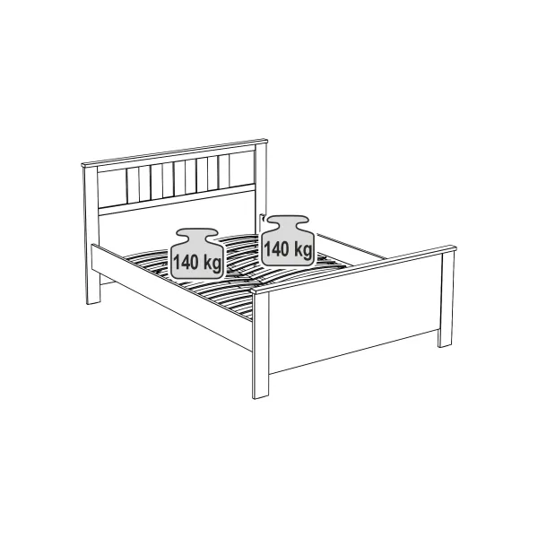 2.08.04.060.1 САГА кровать двойная 140х200 белая