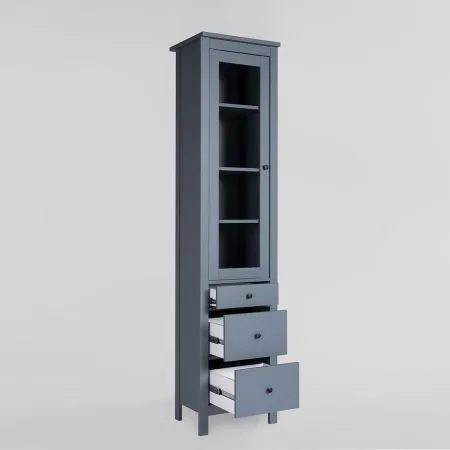 2.08.07.120.6 САГА шкаф с витриной 50 темно-бирюзовый RU