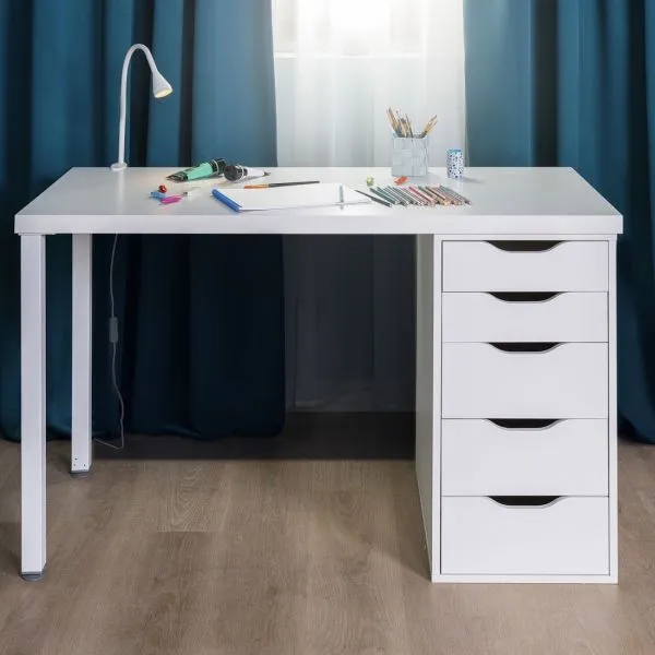 S00432 Ингар 1/5Т стол письменный 120x75x55, белый
