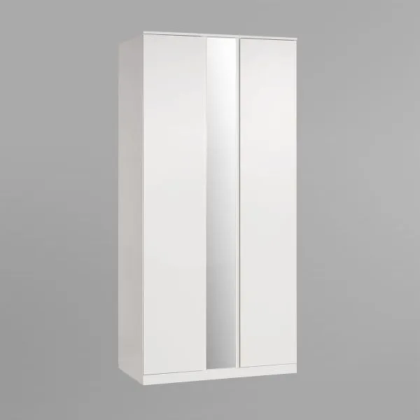 S01194 Варма Стор 105 шкаф распашной с зеркалом 222х105х57, белый