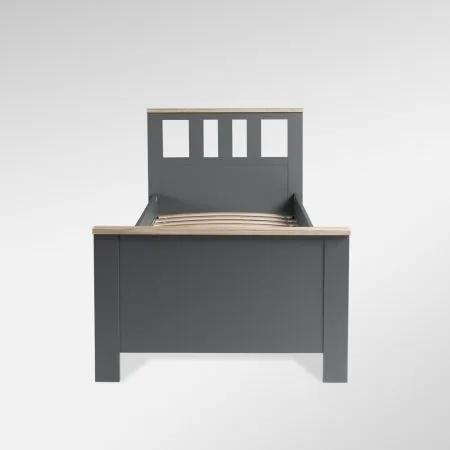 2.08.04.050.15 САГА кровать одинарная 90х200 серая/ясень