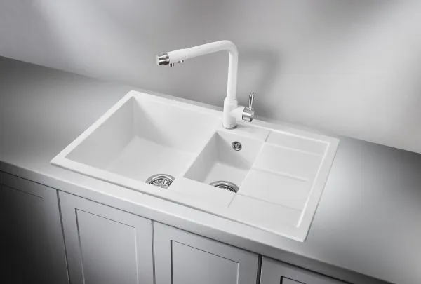 7802, АРКТИК (БЕЛЫЙ), кухонная мойка, кварц