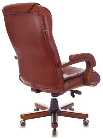 Кресло руководителя Бюрократ T-9926WALNUT светло-коричневый Leather Eichel кожа крестов. металл/дерево