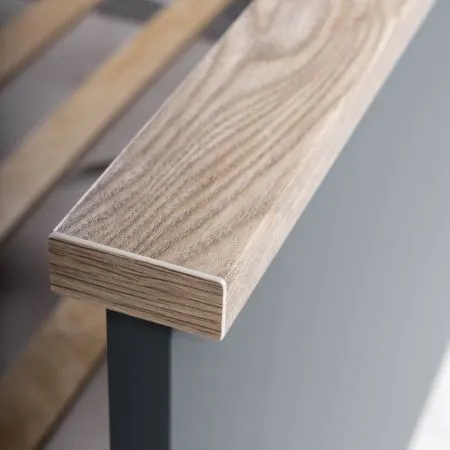 2.08.04.050.15 САГА кровать одинарная 90х200 серая/ясень