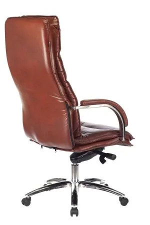 Кресло руководителя Бюрократ T-9927SL светло-коричневый Leather Eichel кожа крестов. металл хром
