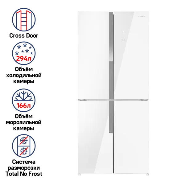 Холодильник с инвертором MAUNFELD MFF182NFWE Белый