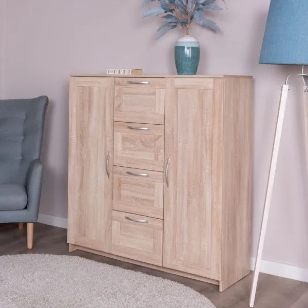 2.02.03.350.3 СИРИУС тумба 2 двери и 4 ящика 117х123 сонома RU