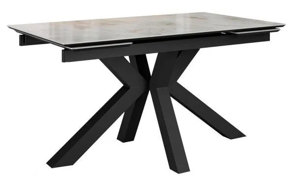 Стол DikLine SFE140 Керамика Italian Grey (глянец серый)/подстолье черное/опоры черные (2 уп.)