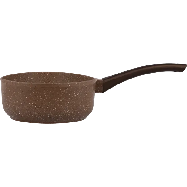 Ковш MAUNFELD CARMEL MF18CRM01SP из литого алюминия со стеклянной крышкой, 18 см, 1,6 л Коричневый