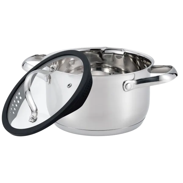 Кастрюля MAUNFELD ORIANA MF30RN01CR из нержавеющей стали со стеклянной крышкой, 18 см, 2,6 л