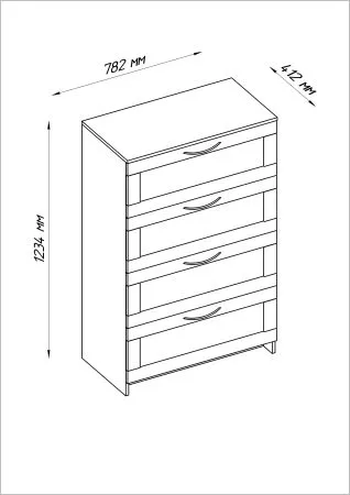 2.02.02.060.1 СИРИУС комод "4 ящика белый RU"