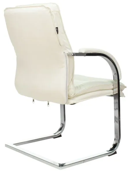 Кресло Бюрократ T-9927SL-LOW-V слоновая кость кожа низк.спин. полозья металл хром