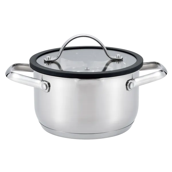 Кастрюля MAUNFELD ORIANA MF30RN01CR из нержавеющей стали со стеклянной крышкой, 18 см, 2,6 л