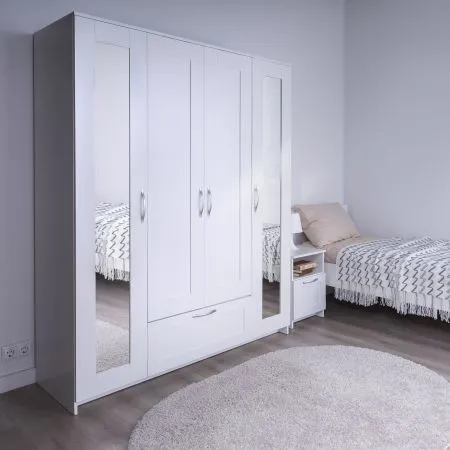 2.02.01.042.1 СИРИУС шкаф комбинированный "4 двери и 1 ящик белый RU (с 2 зеркалами)"