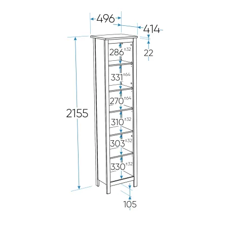 2.08.07.100.4 САГА стеллаж 50 серый RU