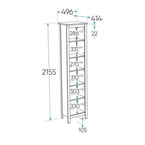 2.08.07.100.4 САГА стеллаж 50 серый RU
