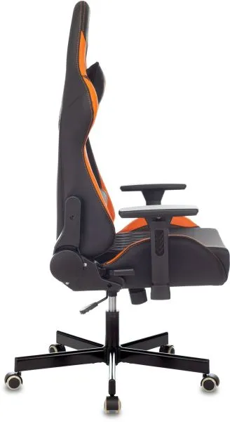 Кресло игровое Knight Armor черный/оранжевый ромбик экокожа с подголов. крестов. металл