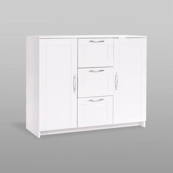 2.02.03.340.1 СИРИУС тумба 2 двери и 3 ящика 117х95 белая RU