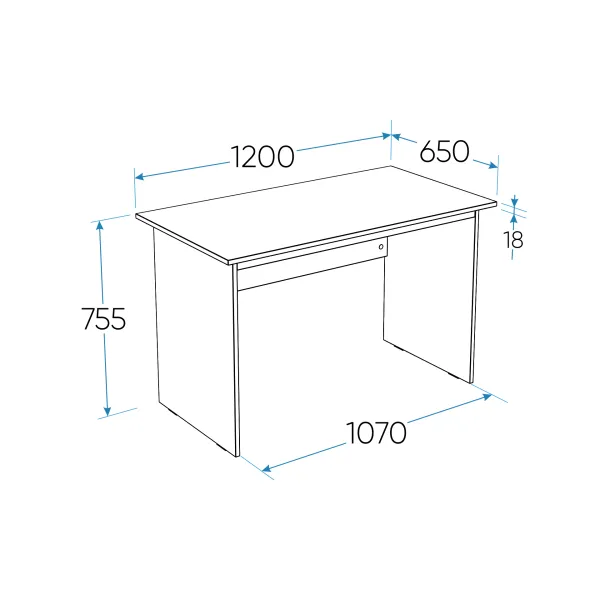2.03.06.020.1 КАСТОР стол письменный 120х65 RU белый