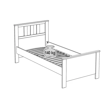 2.08.04.050.15 САГА кровать одинарная 90х200 серая/ясень