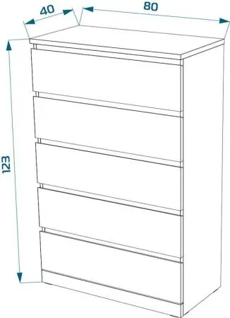 S00951 Варма 5 комод 80х123х40, белый