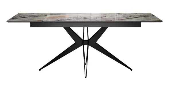 Стол DikLine DKS140 керамика Venetian Brown Light глянец, подстолье черное, опоры черные (2уп.)