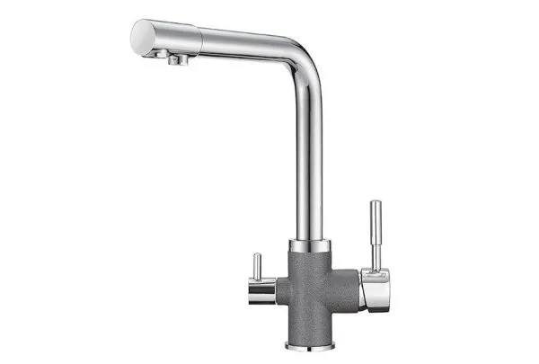 3015, XРОМ/ГРАФИТ (ЧЁРНО-СЕРЫЙ), СМЕСИТЕЛЬ КУХОННЫЙ