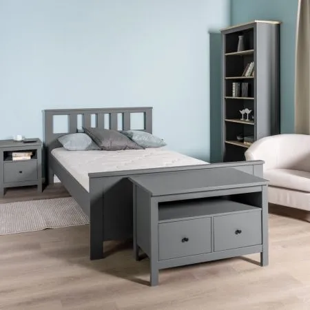 2.08.04.060.4 САГА кровать двойная 140х200 серая