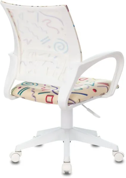 Кресло детское Бюрократ BUROKIDS 1 W песочный Sticks 02 крестов. пластик пластик белый