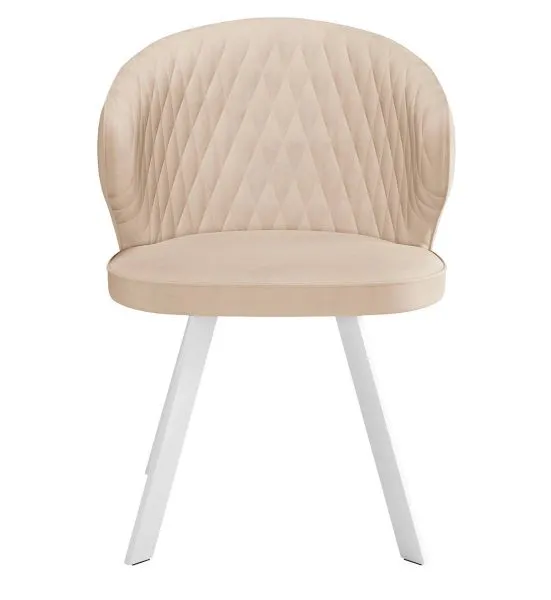 Стул DikLine 249 поворотный, B03 BEIGE, ножки белые