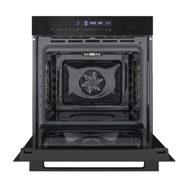 Шкаф духовой электрический с паром MAUNFELD MEOR7216STFB Черный/черная фурнитура