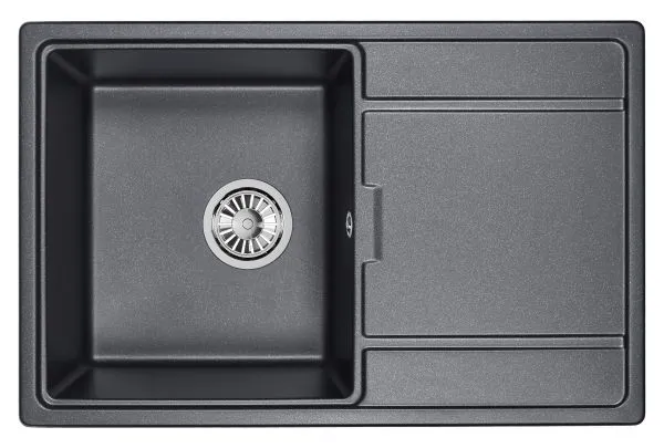 7804, ГРАФИТ (ЧЁРНО-СЕРЫЙ), кухонная мойка, кварц